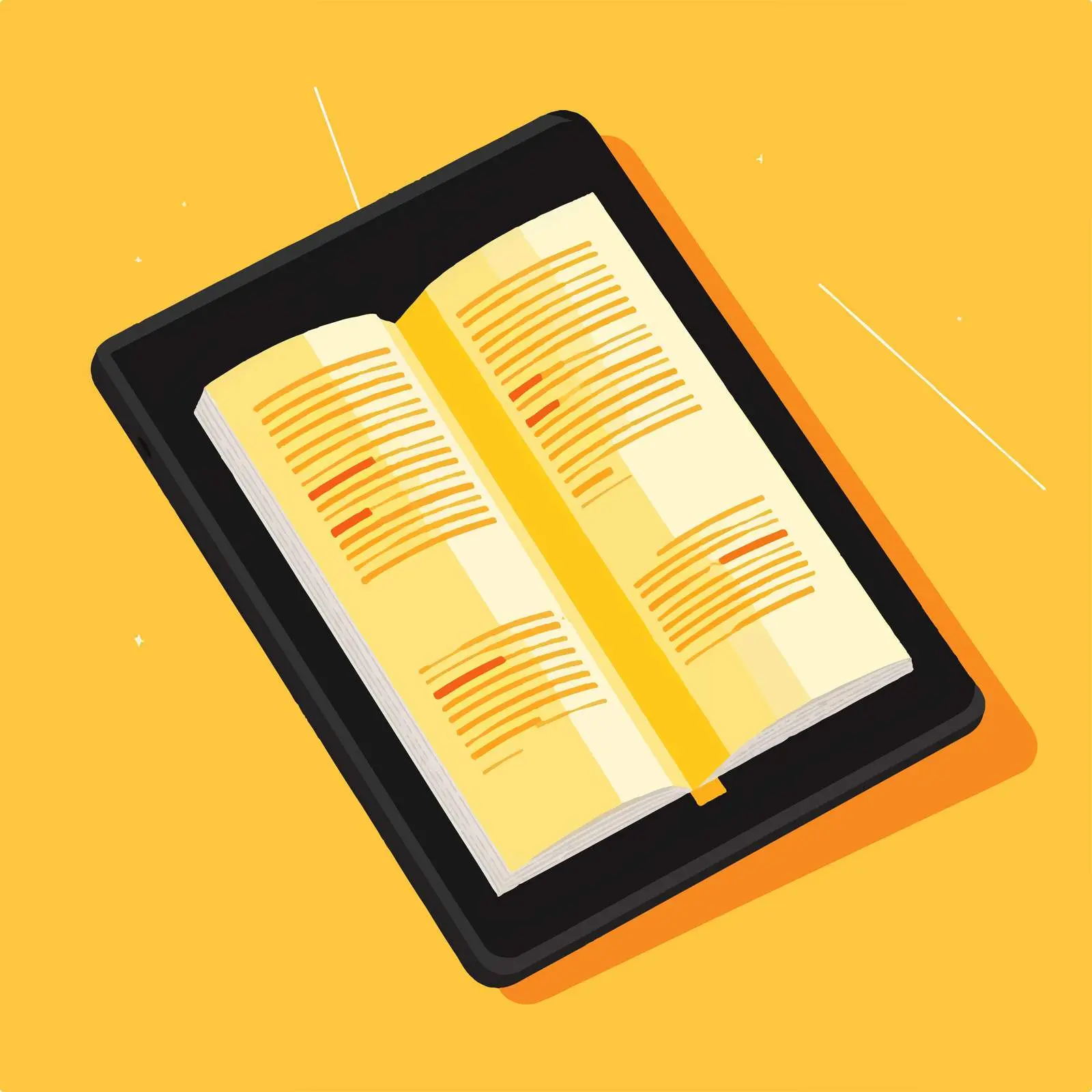 Ebook Design on Yellow Background Vector Illustration — free download from Dotvec
