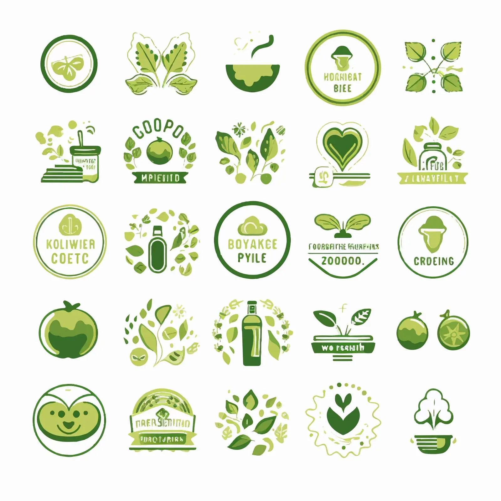 Eco-Friendly Vegan Organic Food Icons — free download from Dotvec
