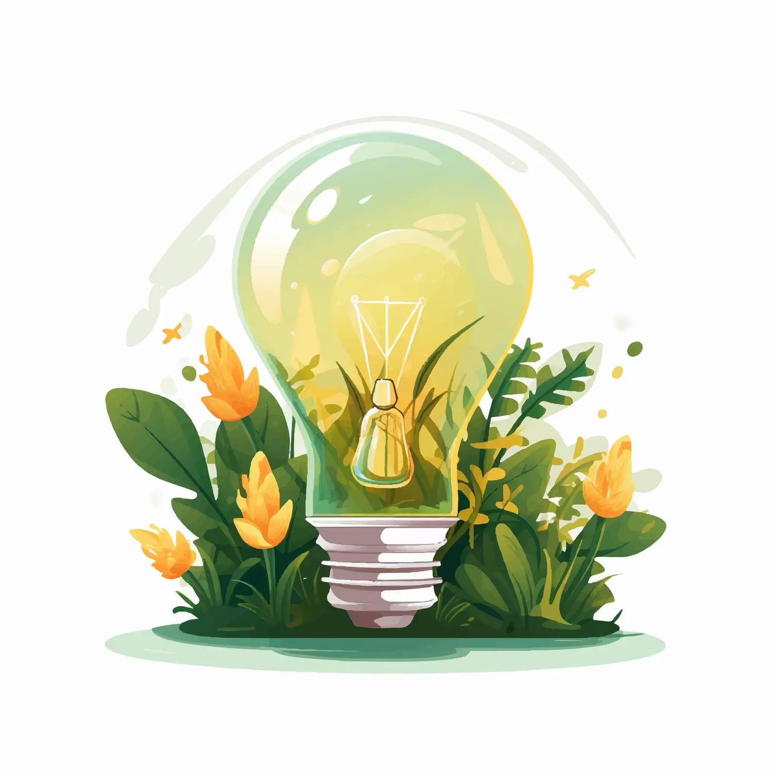 Eco-Friendly Light Bulbs in Artistic Composition – free innovative design image from Dotvec