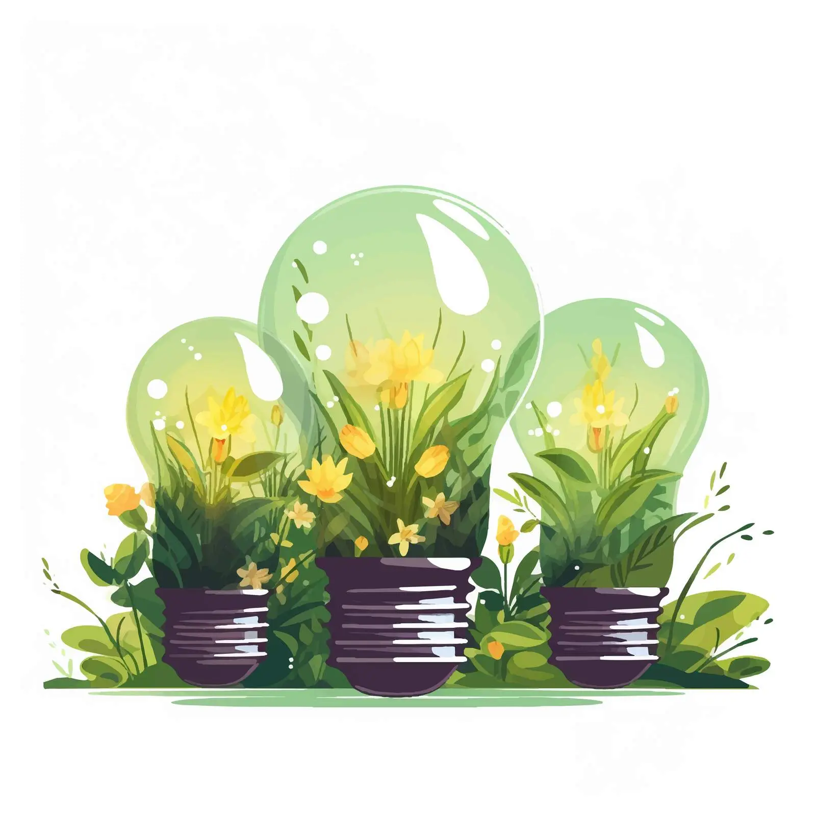 Eco-Friendly Artistic Light Bulbs Composition — free download from Dotvec
