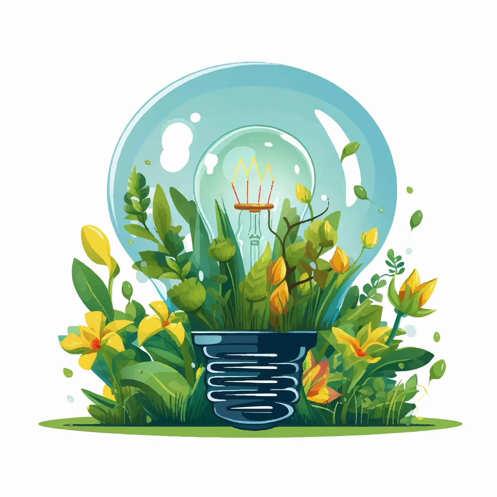 Eco-Friendly Light Bulbs in Artistic Glade — free download from Dotvec