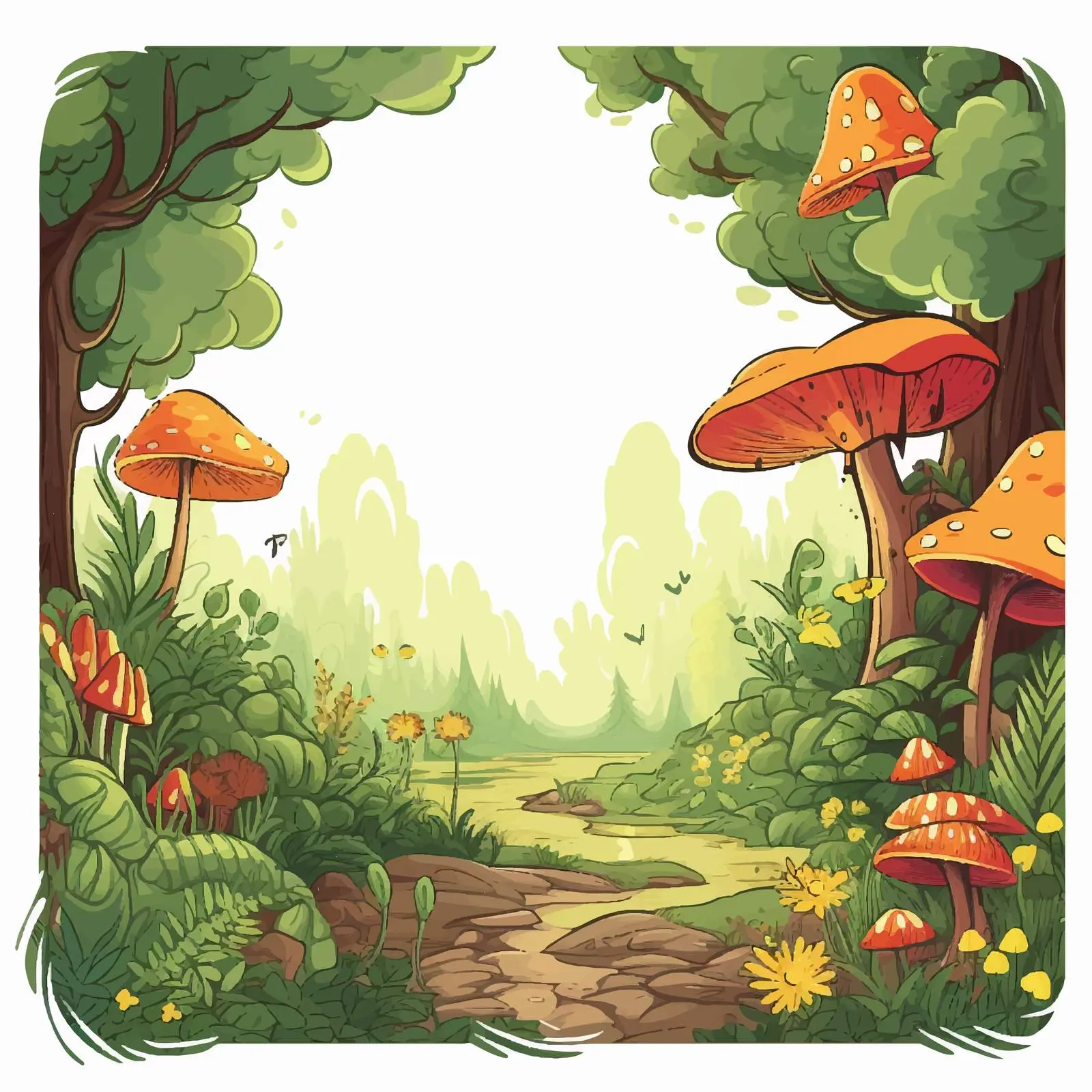 Eco-Friendly Artistic Forest Poster Template – free eco art image from Dotvec