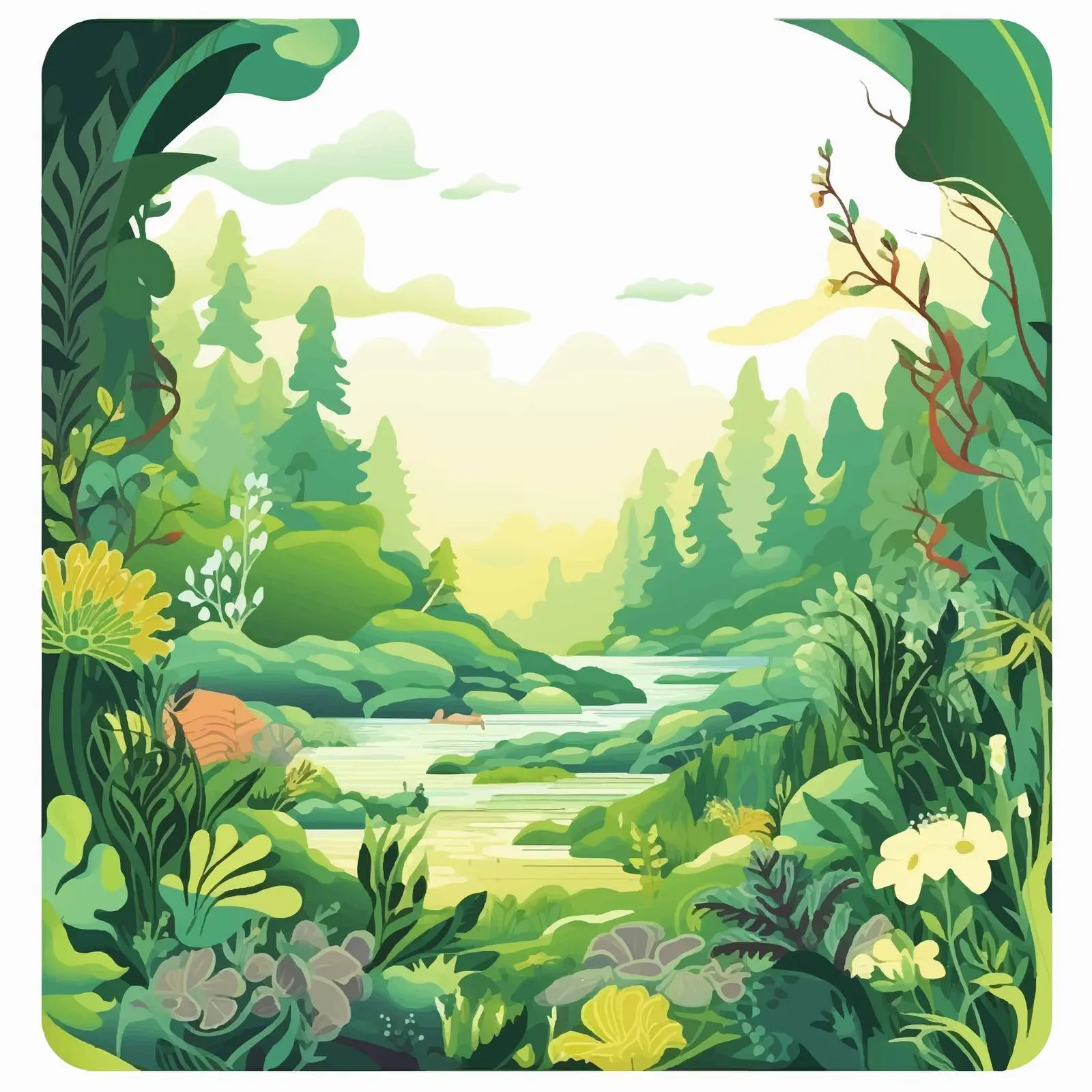 Eco-Friendly Artistic Forest Flyer Template — free download from Dotvec