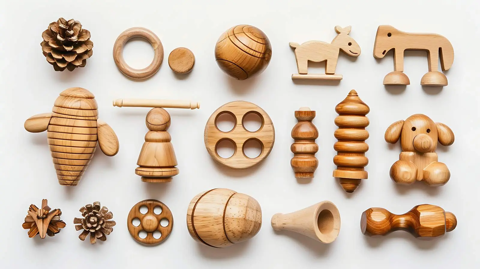 Eco-Friendly Wooden Baby Toys Top View – free natural materials image from Dotvec
