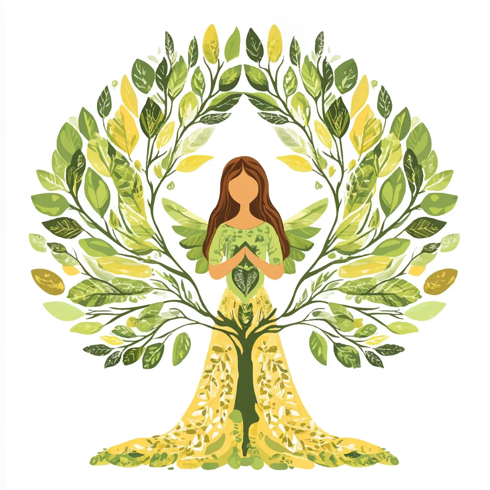 Eco Label Tree Centered Composition — free download from Dotvec