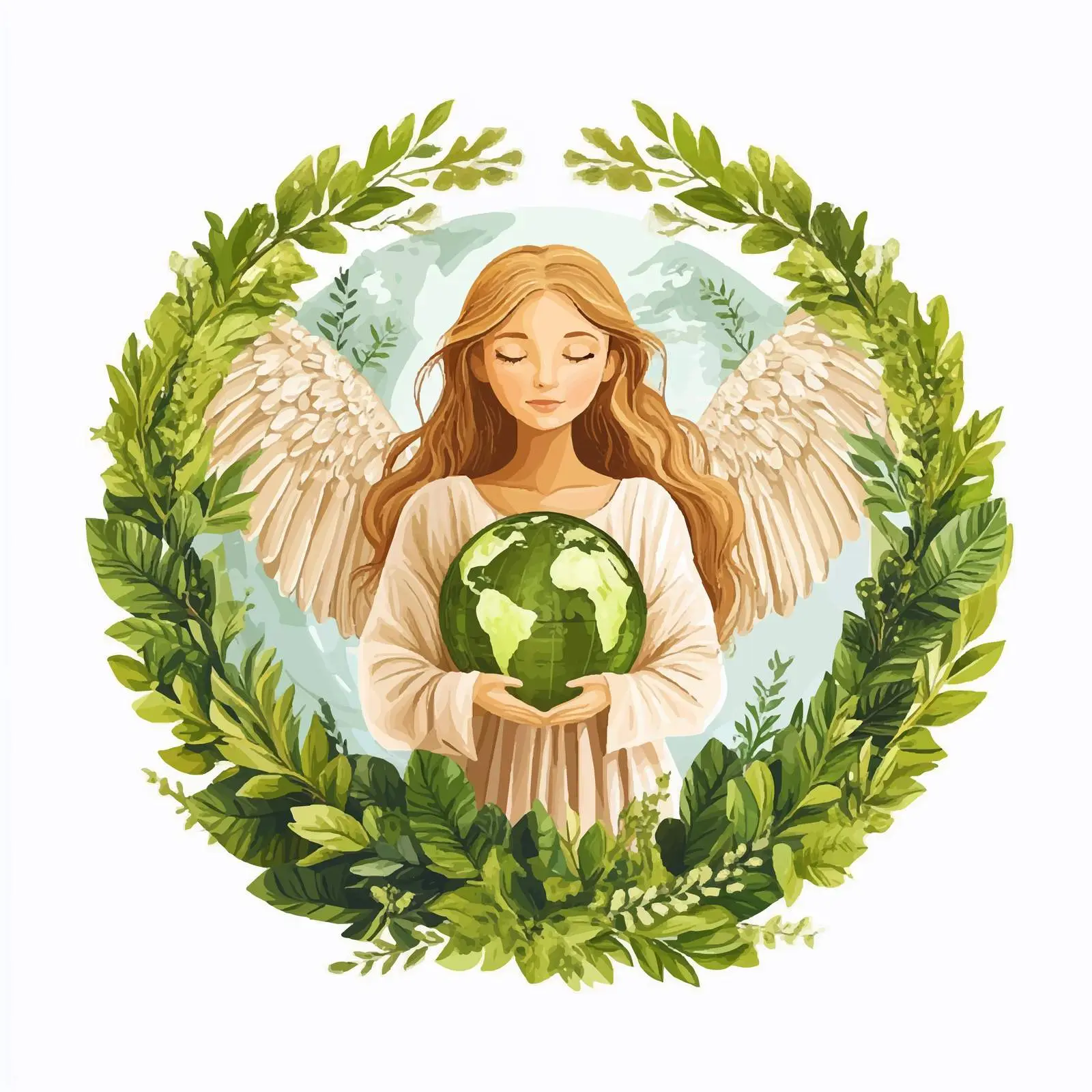 Eco Label Global Angel Centered Design — free download from Dotvec