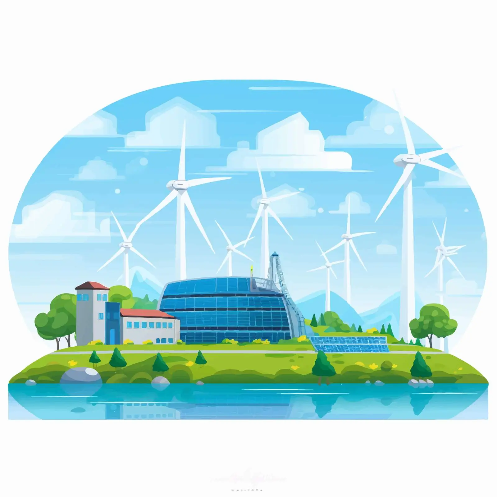 Eco Sustainable Renewable Energy Power Station — free download from Dotvec