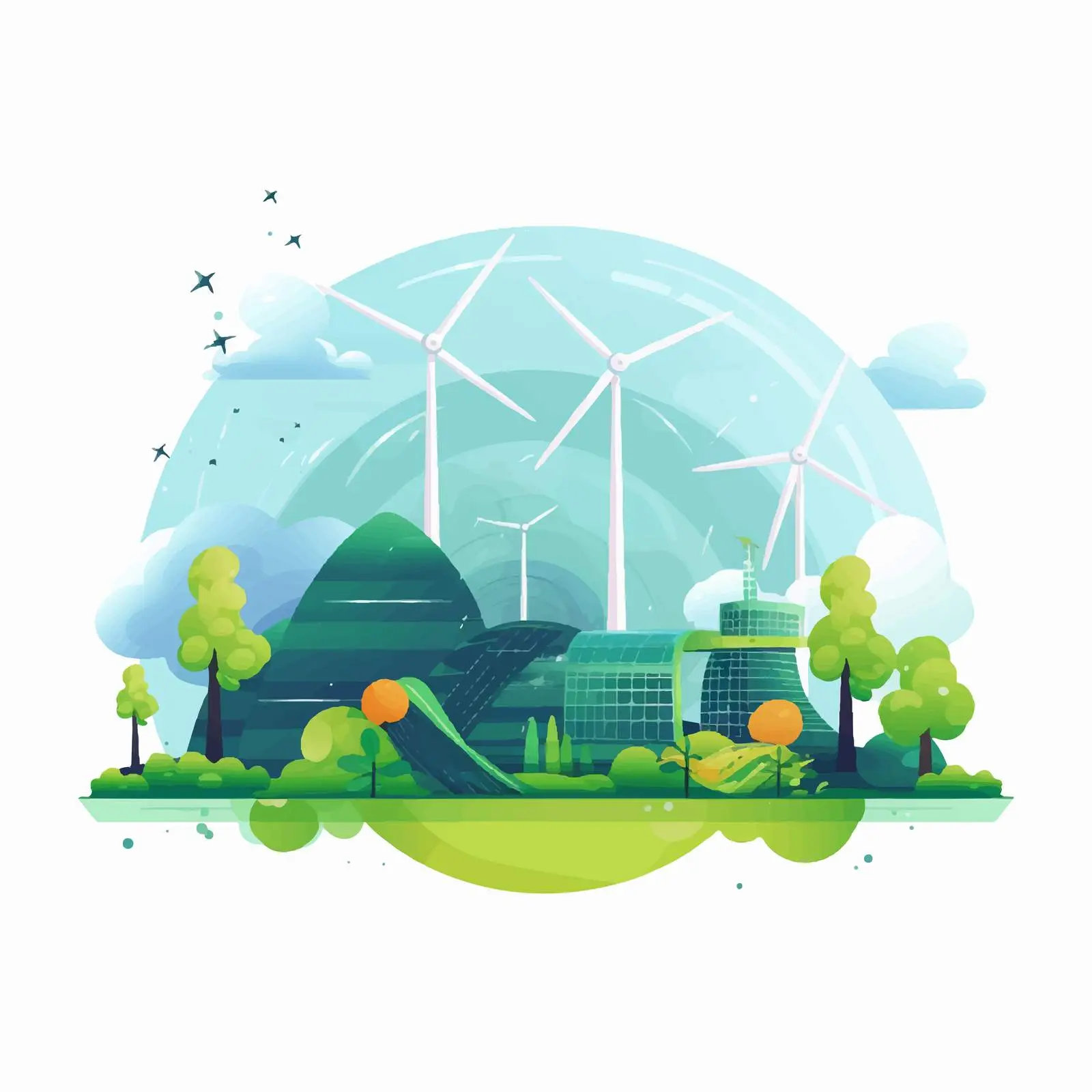 Sustainable Renewable Energy Electric Power Station — free download from Dotvec