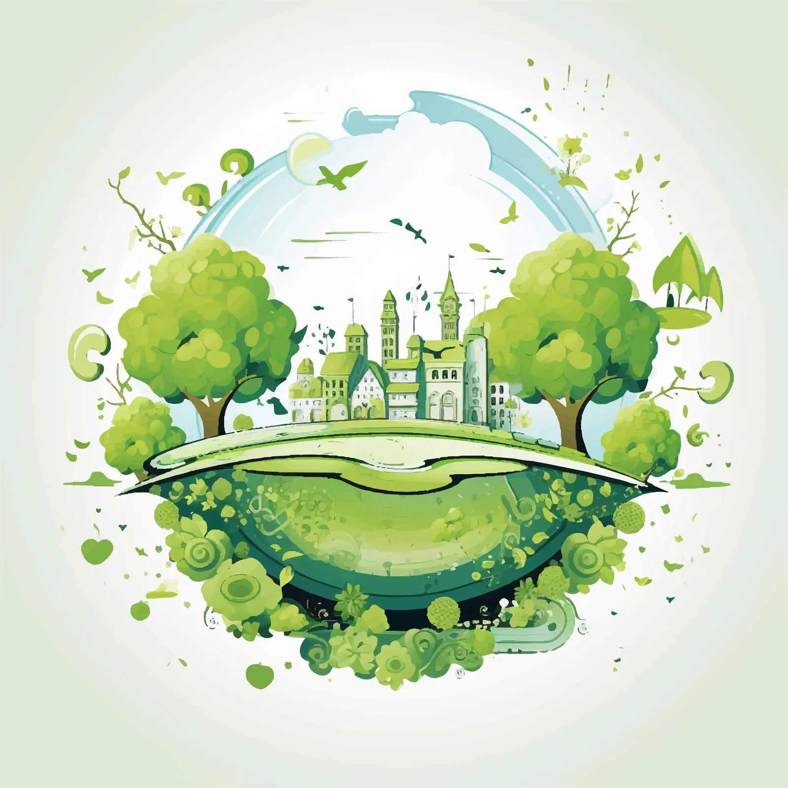 Ecology Design Vector Illustration on White Background — free download from Dotvec