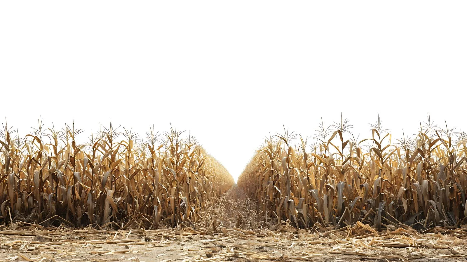 Vibrant Midwestern Cornfield Against White Background — free download from Dotvec