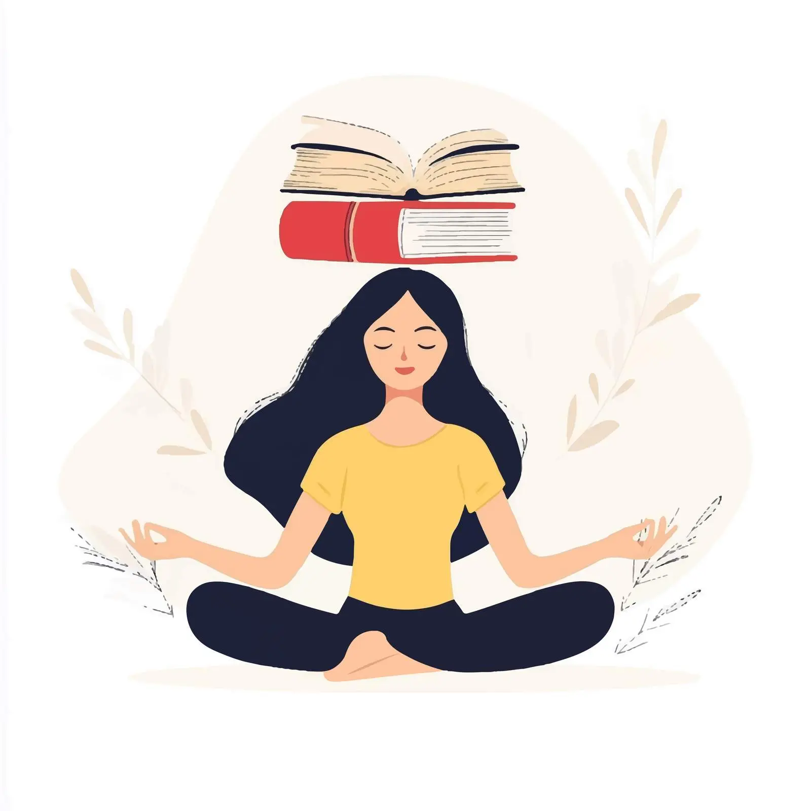 Young Woman Meditating for Knowledge — free download from Dotvec