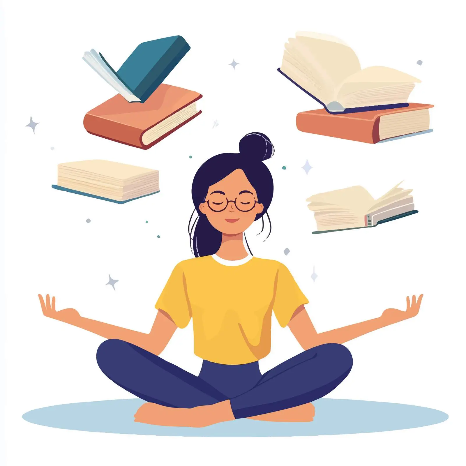 Meditation and Learning Concept Illustration — free download from Dotvec
