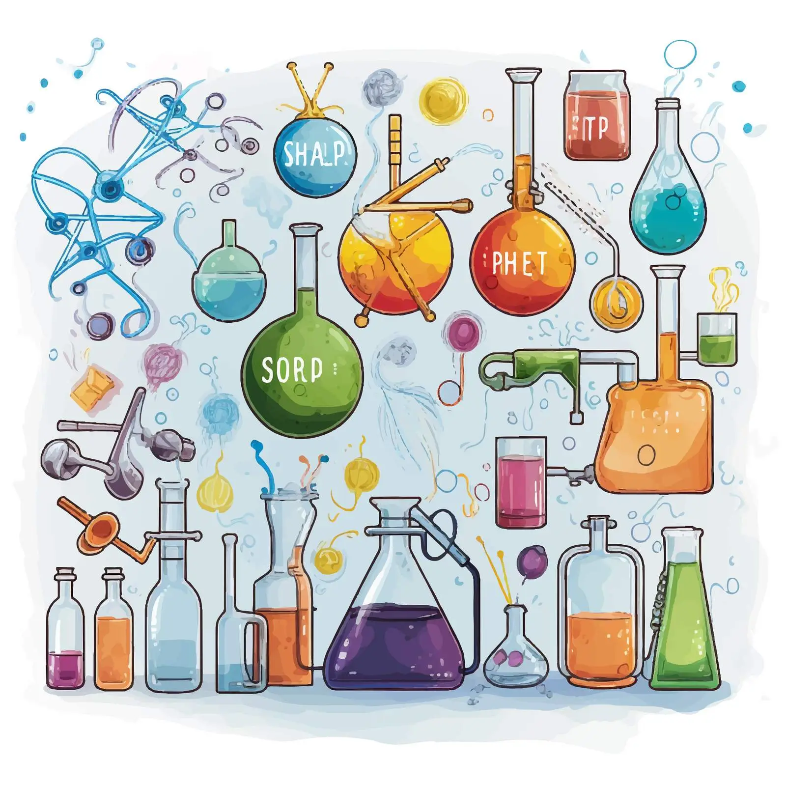Chemistry Object Educational Word Card Illustration — free download from Dotvec