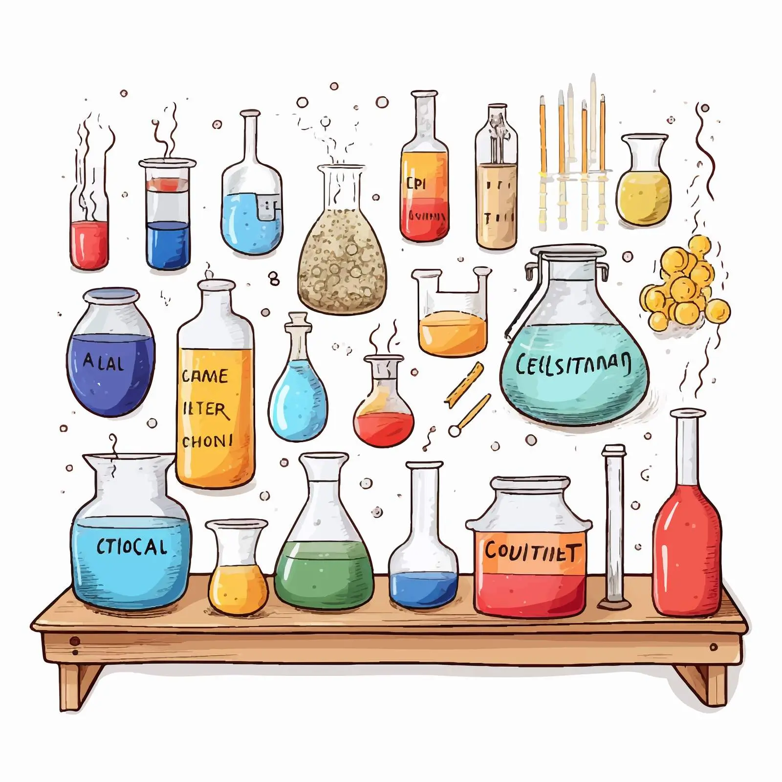 Chemistry Object Word Cards for Education — free download from Dotvec