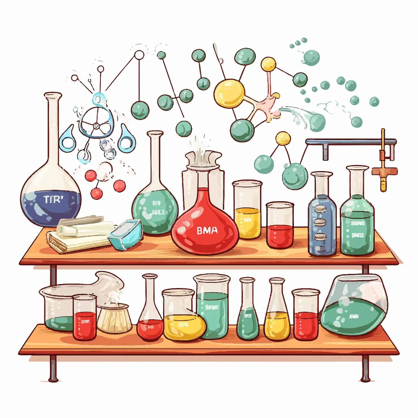 Chemistry Vocabulary Word Cards Illustration — free download from Dotvec