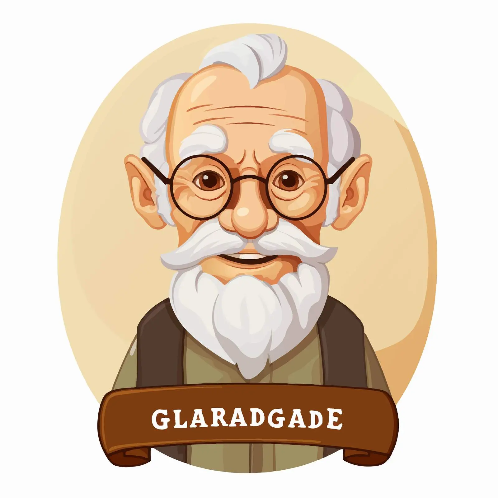 Grandfather Illustration Educational Word Card – free language learning image from Dotvec