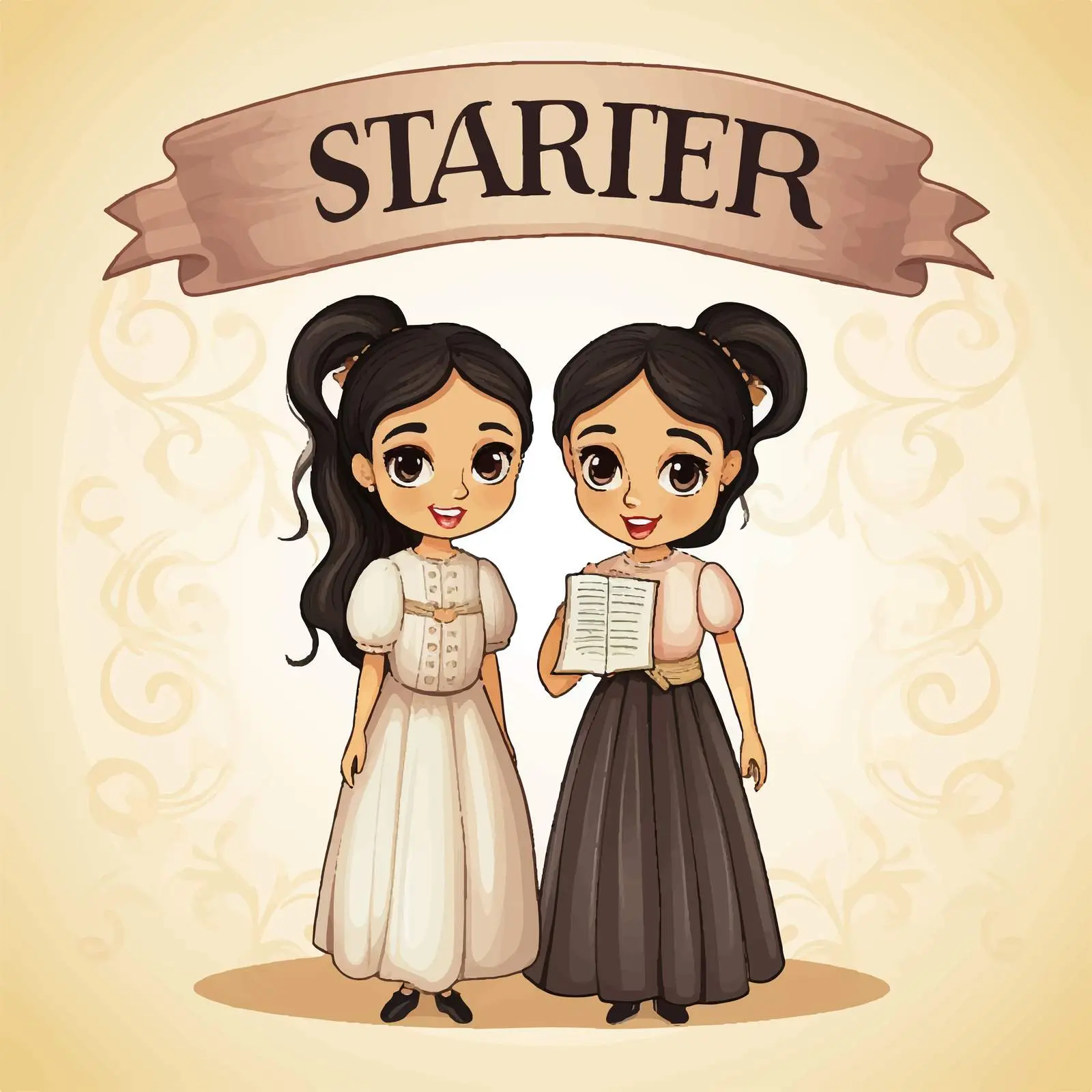Sister Educational English Word Card Illustration – free card game image from Dotvec