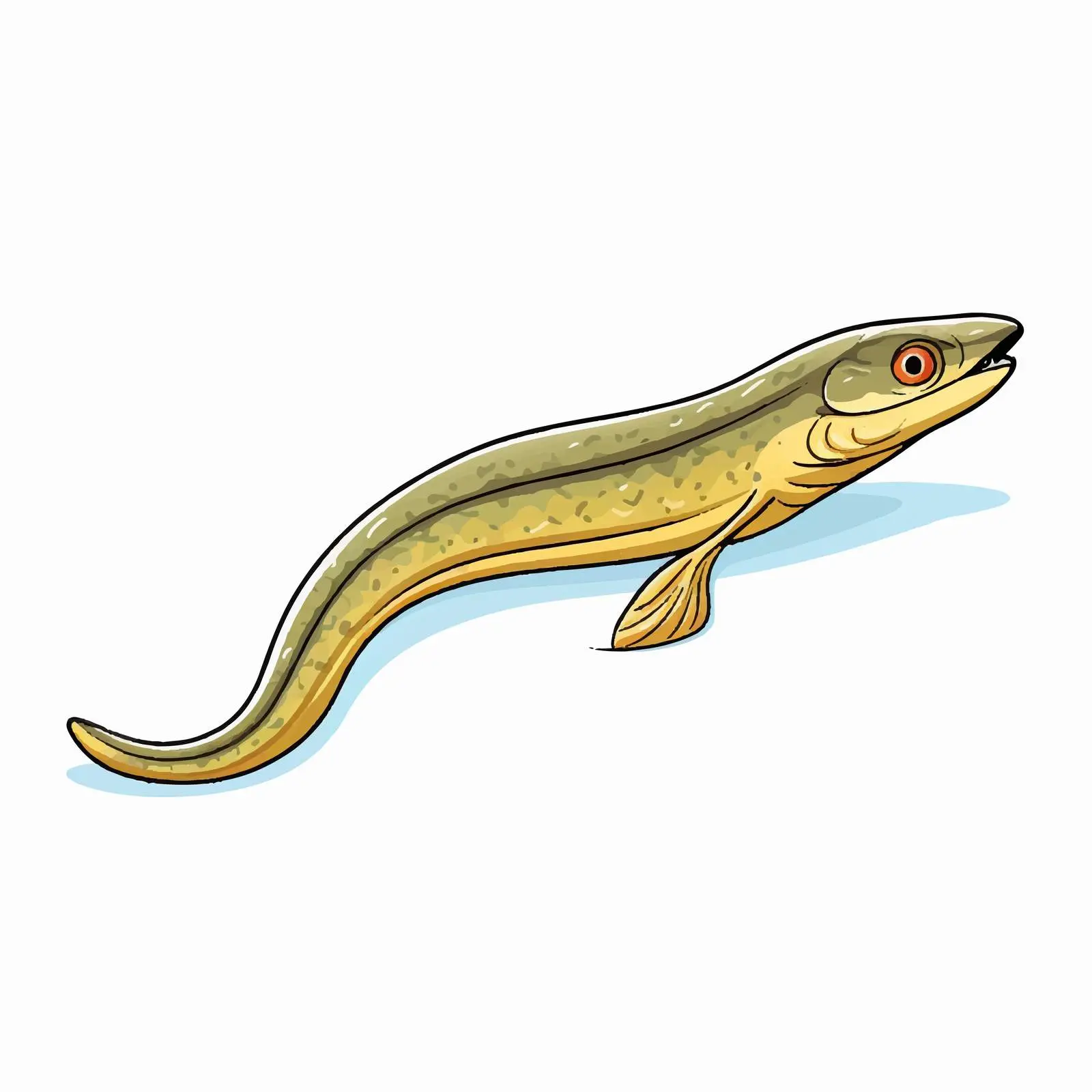 Eel Fish Vector Illustration on White Background — free download from Dotvec