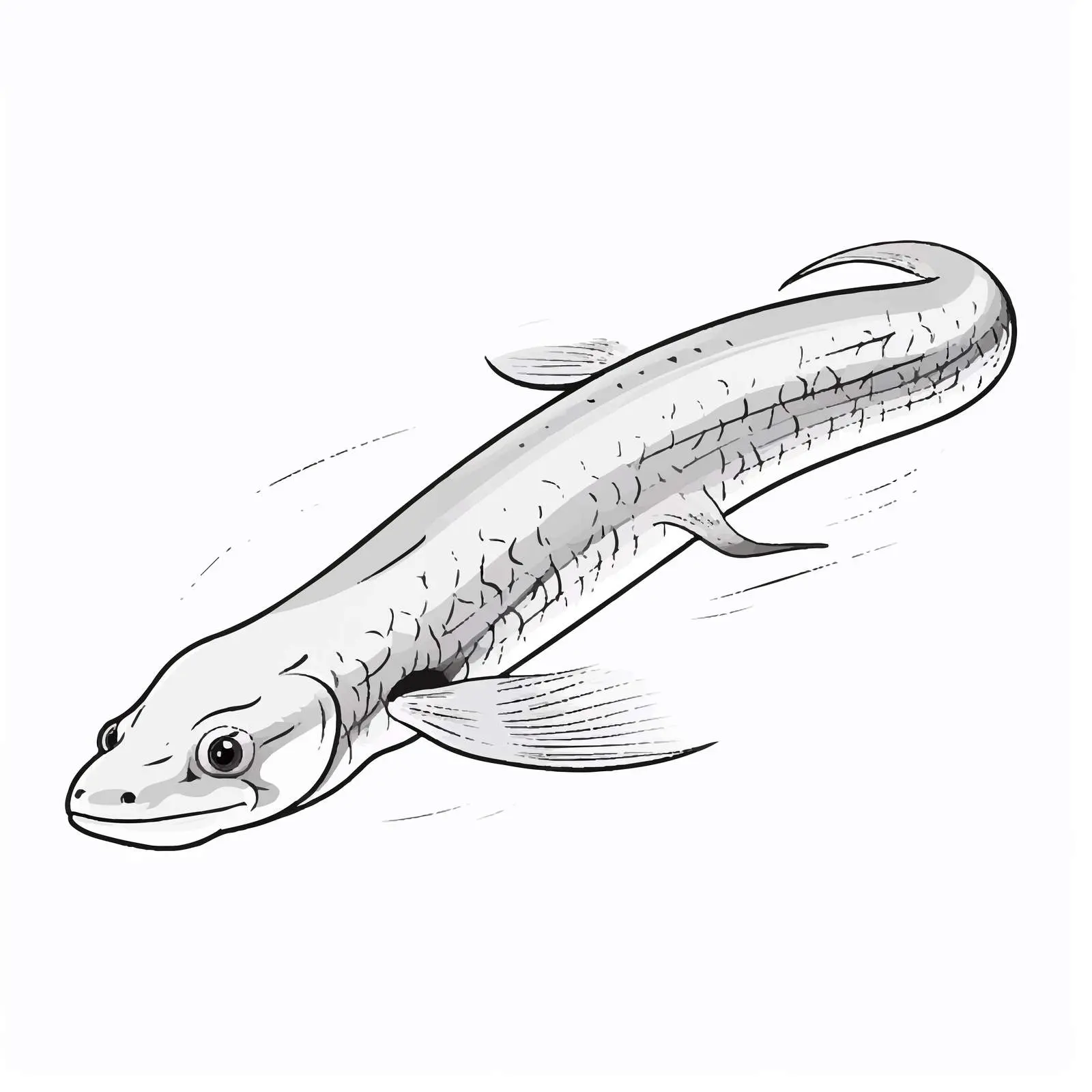 Eel Outline Vector Illustration on White Background — free download from Dotvec