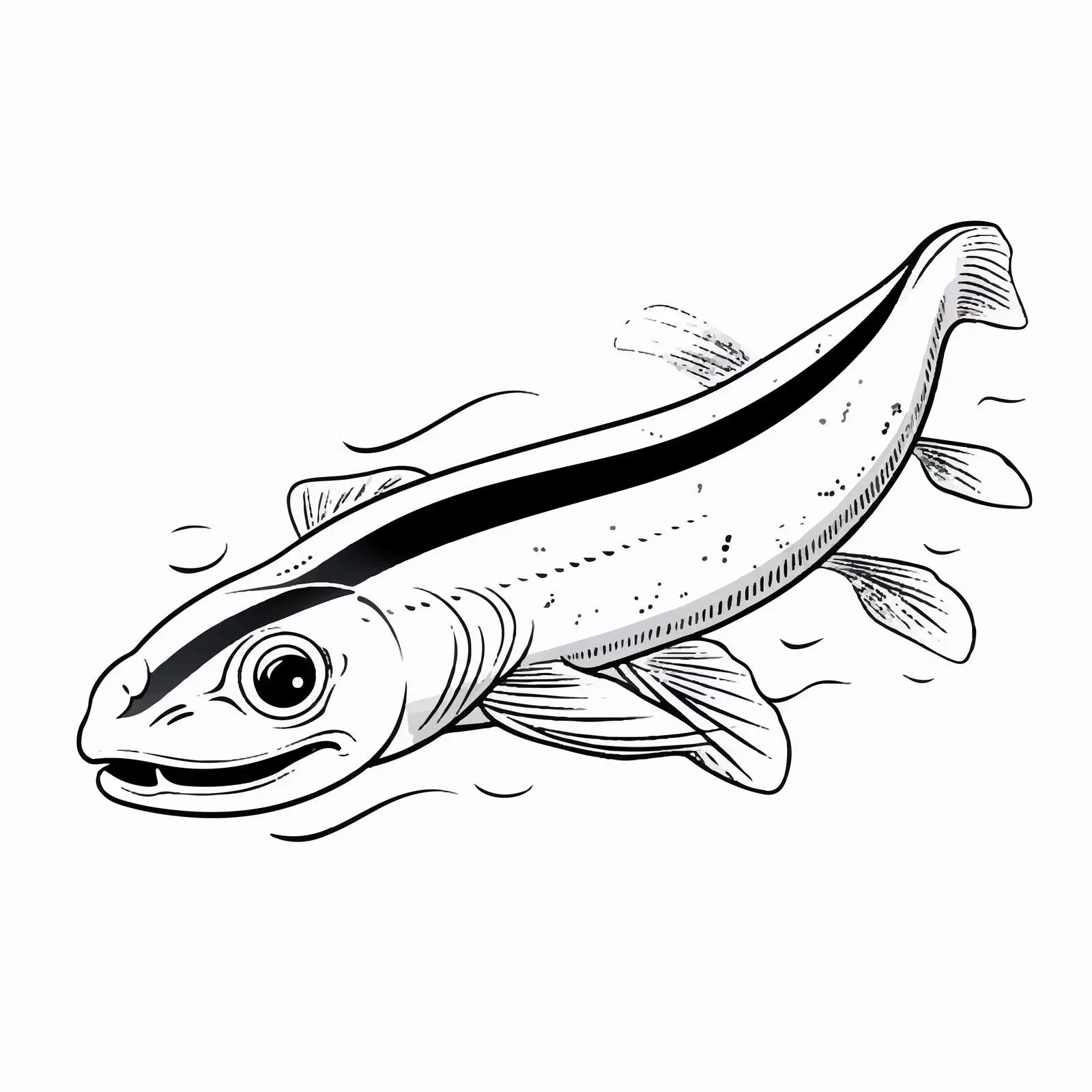 Eel Outline Vector Illustration on White Background – free sustainable seafood image from Dotvec