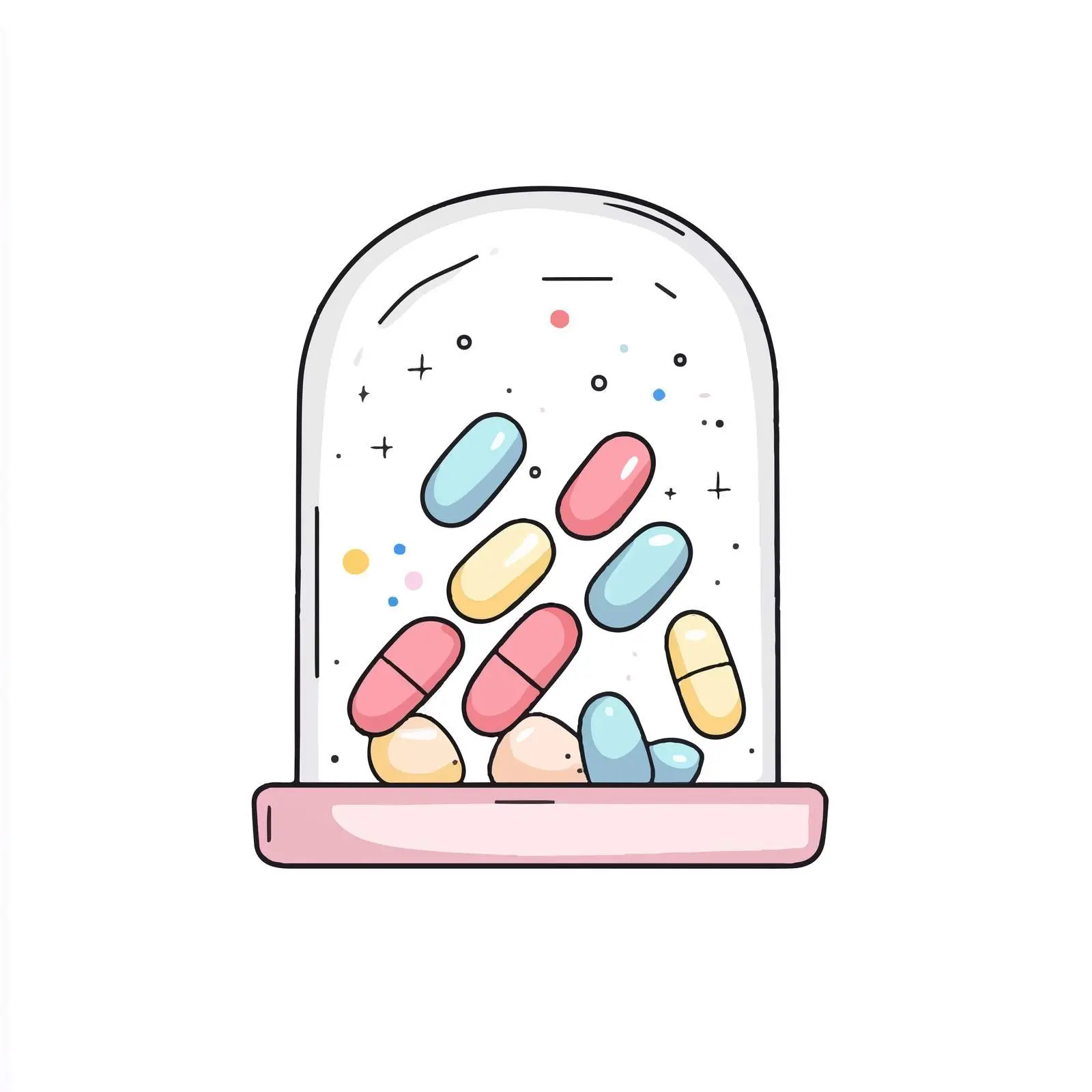 Effervescent Drug Tablet Cartoon Illustration — free download from Dotvec
