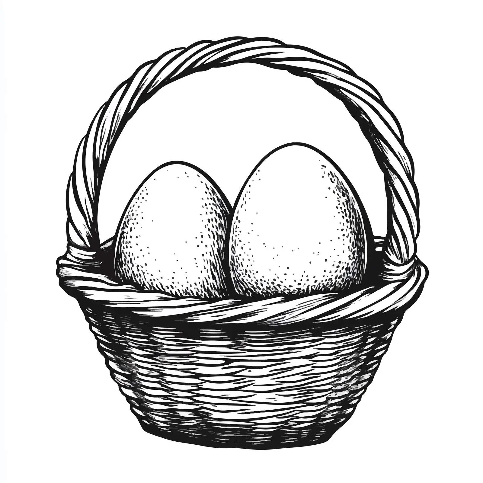 Cartoon Egg in Basket Illustration — free download from Dotvec