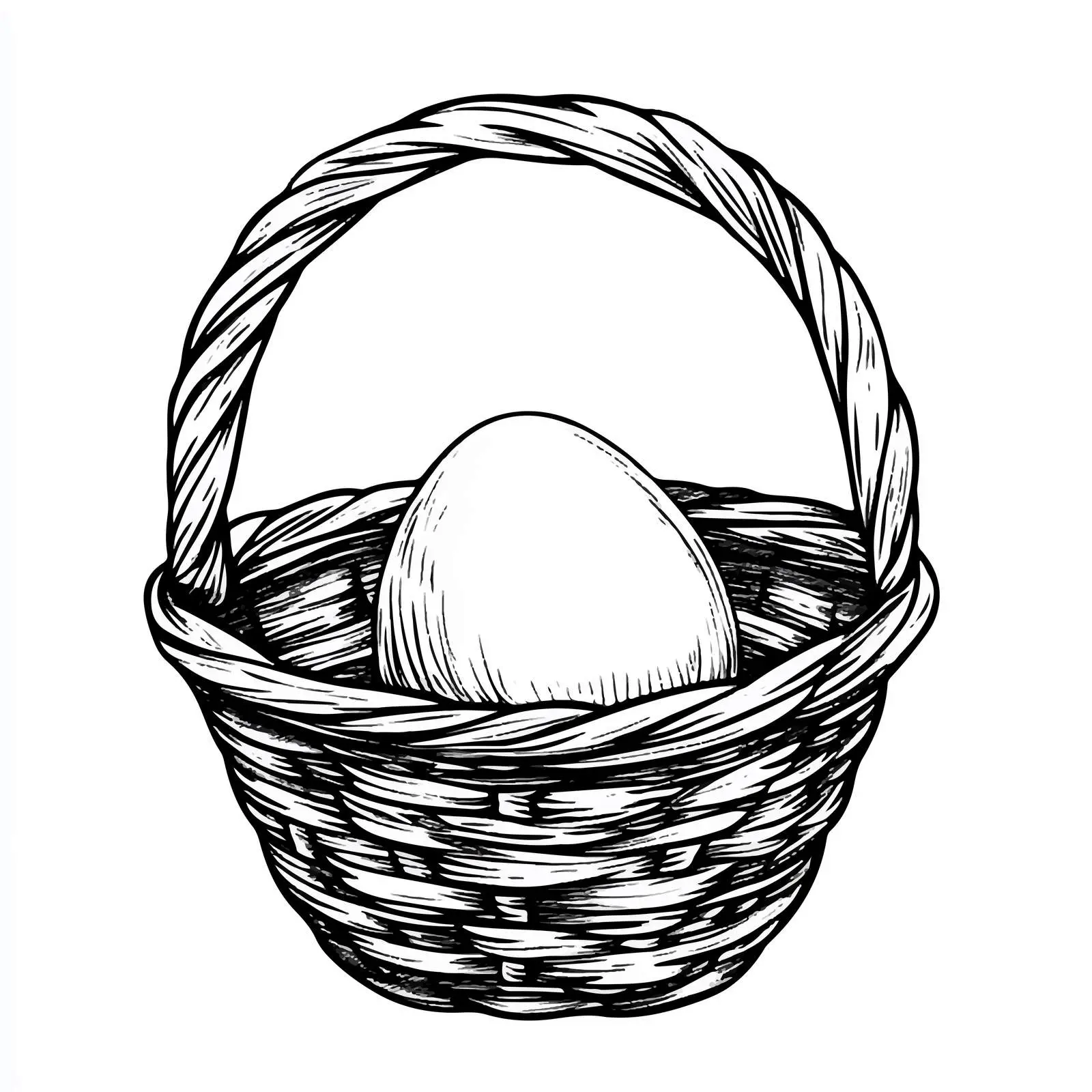Egg in Basket Cartoon Illustration — free download from Dotvec