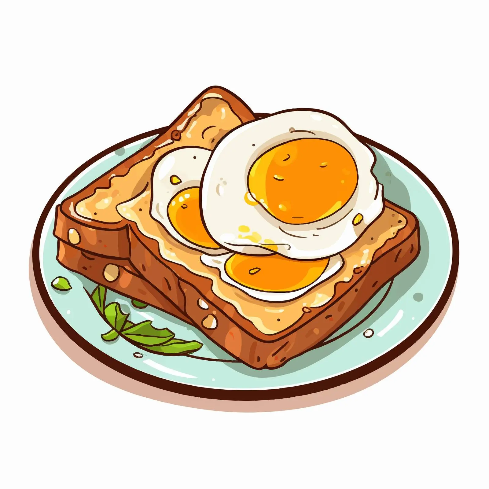 Colorful Doodle Breakfast Menu with Eggs and Toast — free download from Dotvec