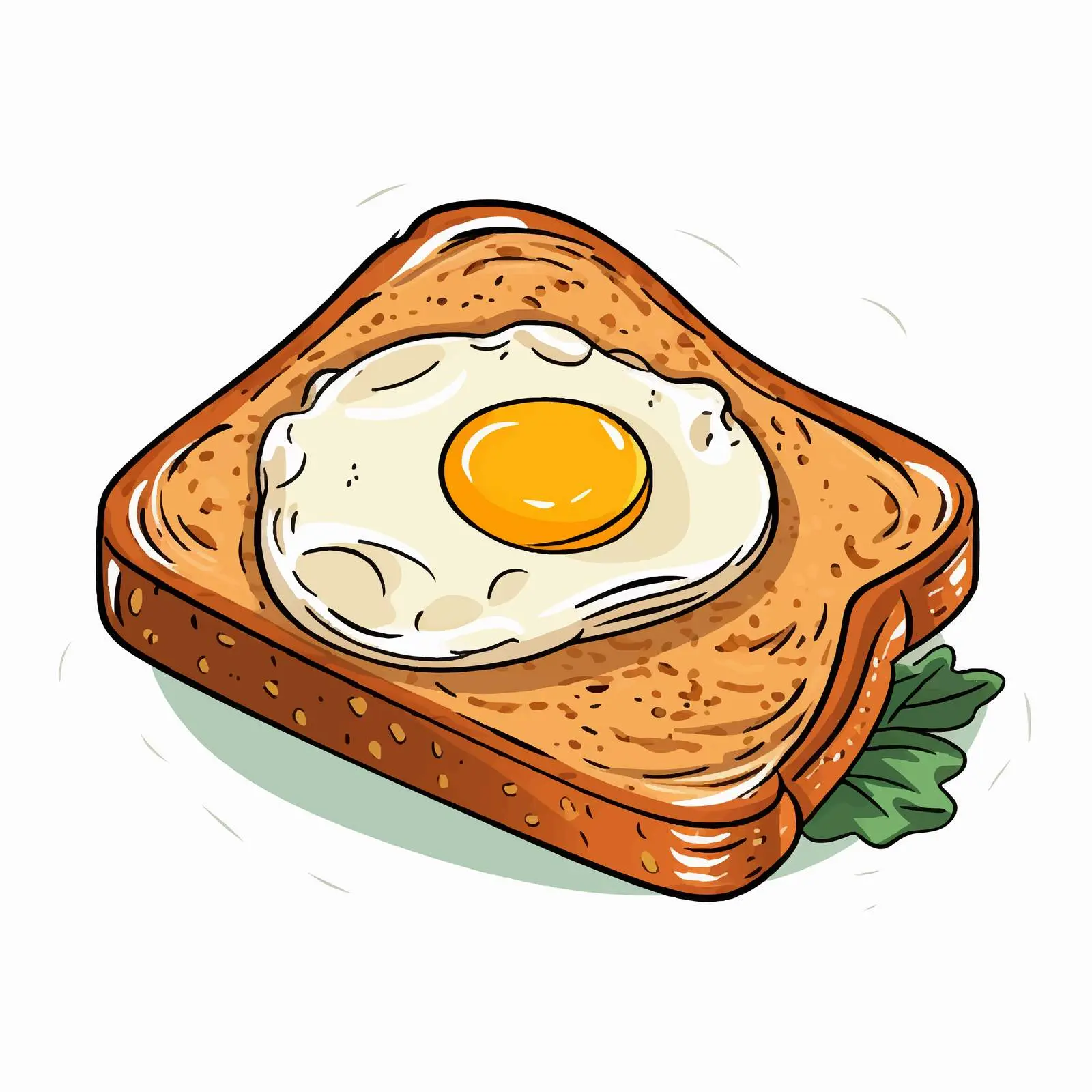 Colorful Doodle of Egg and Toast Breakfast — free download from Dotvec