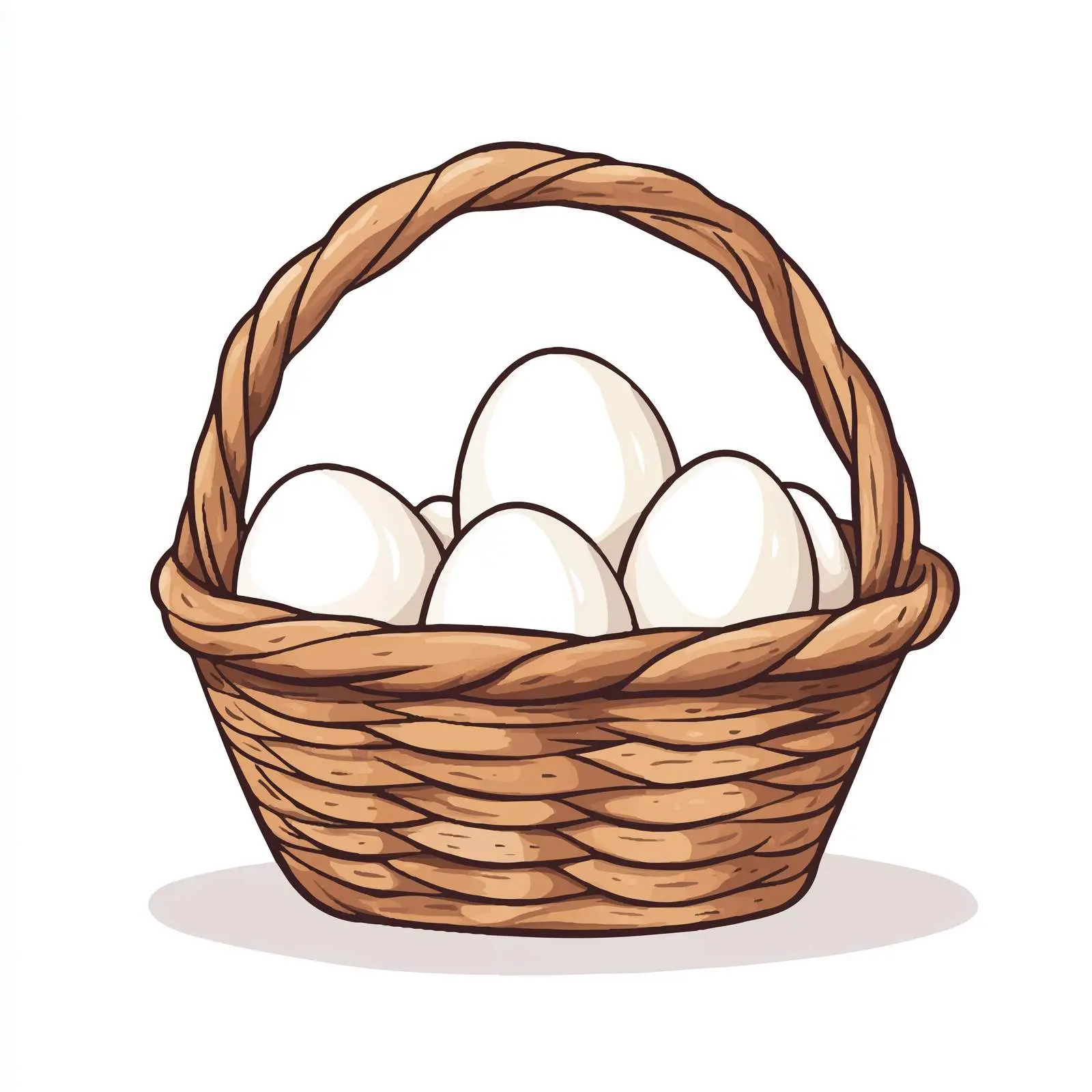 Hand-Drawn Eggs in Basket Vector — free download from Dotvec