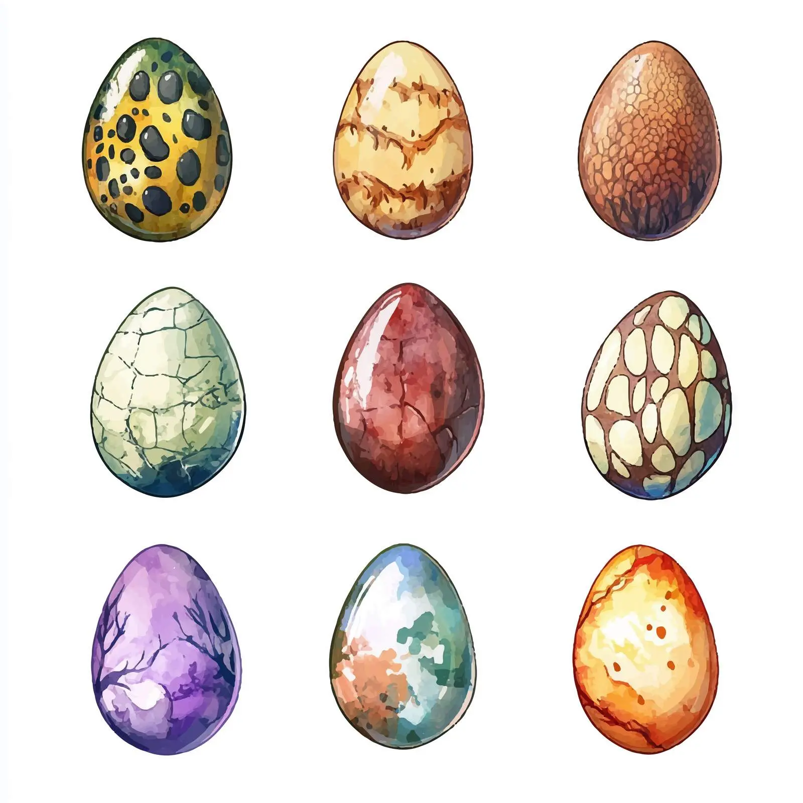 Dragon Egg Shell Watercolor Vector Elements – free artistic interpretation image from Dotvec