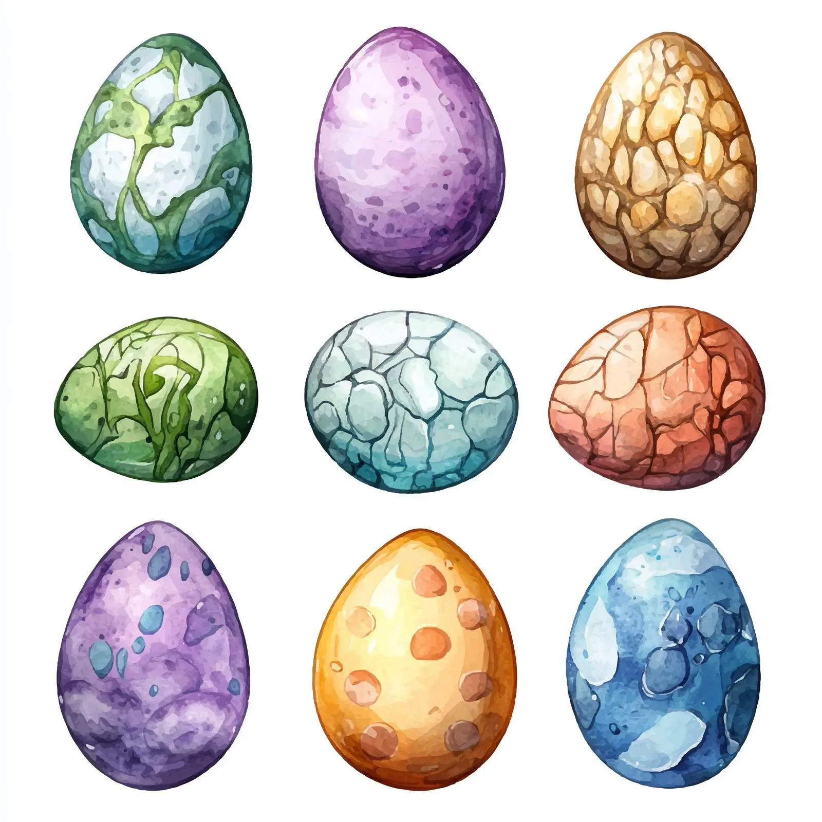 Watercolor Dragon Egg Shell Vector Elements – free fantasy elements image from Dotvec