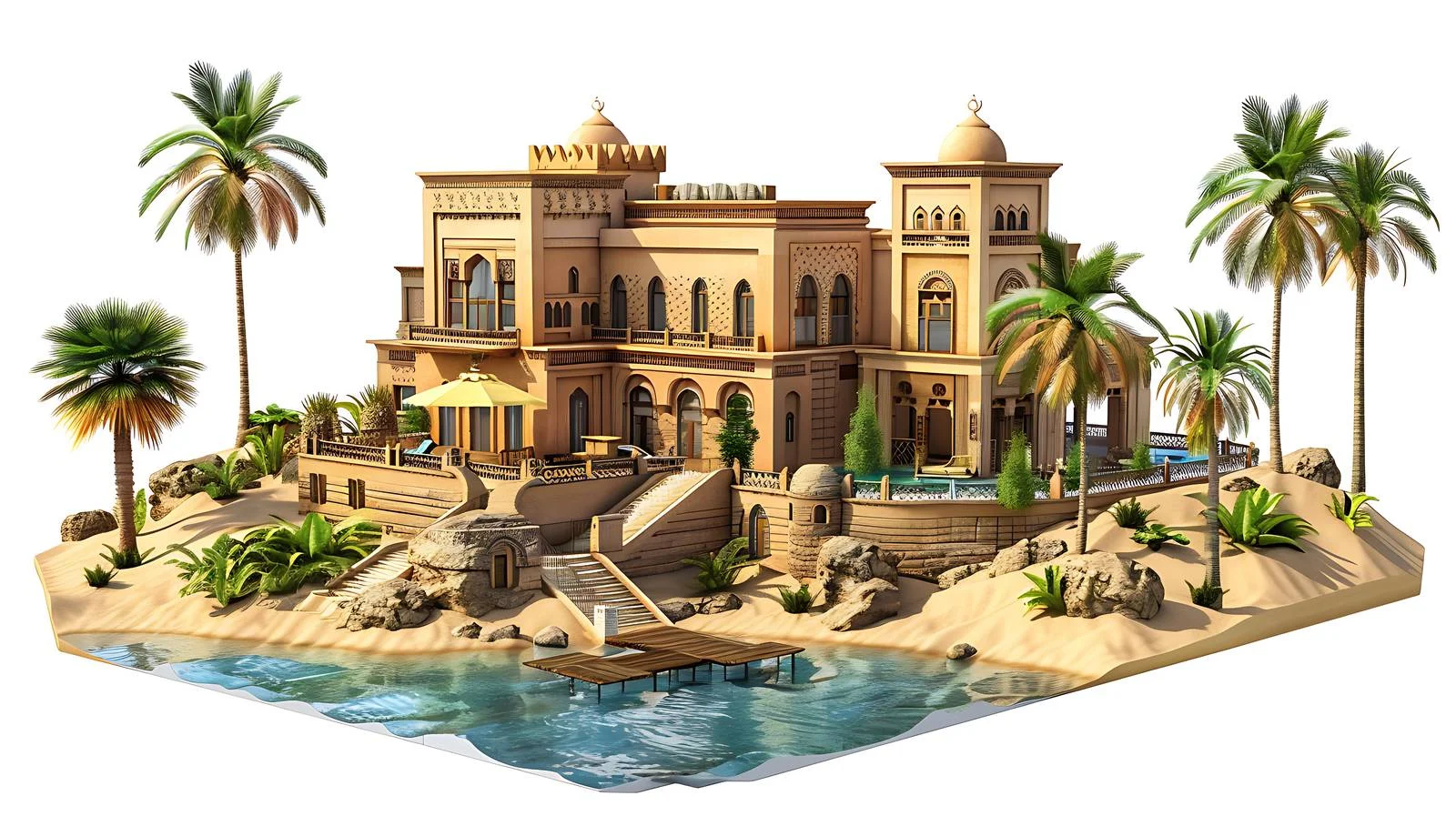 Luxurious Egyptian Hotel Resort Building — free download from Dotvec