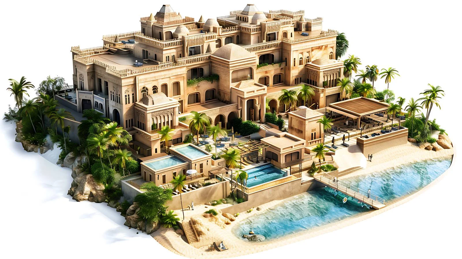 Luxurious Egyptian Hotel Resort Building View — free download from Dotvec