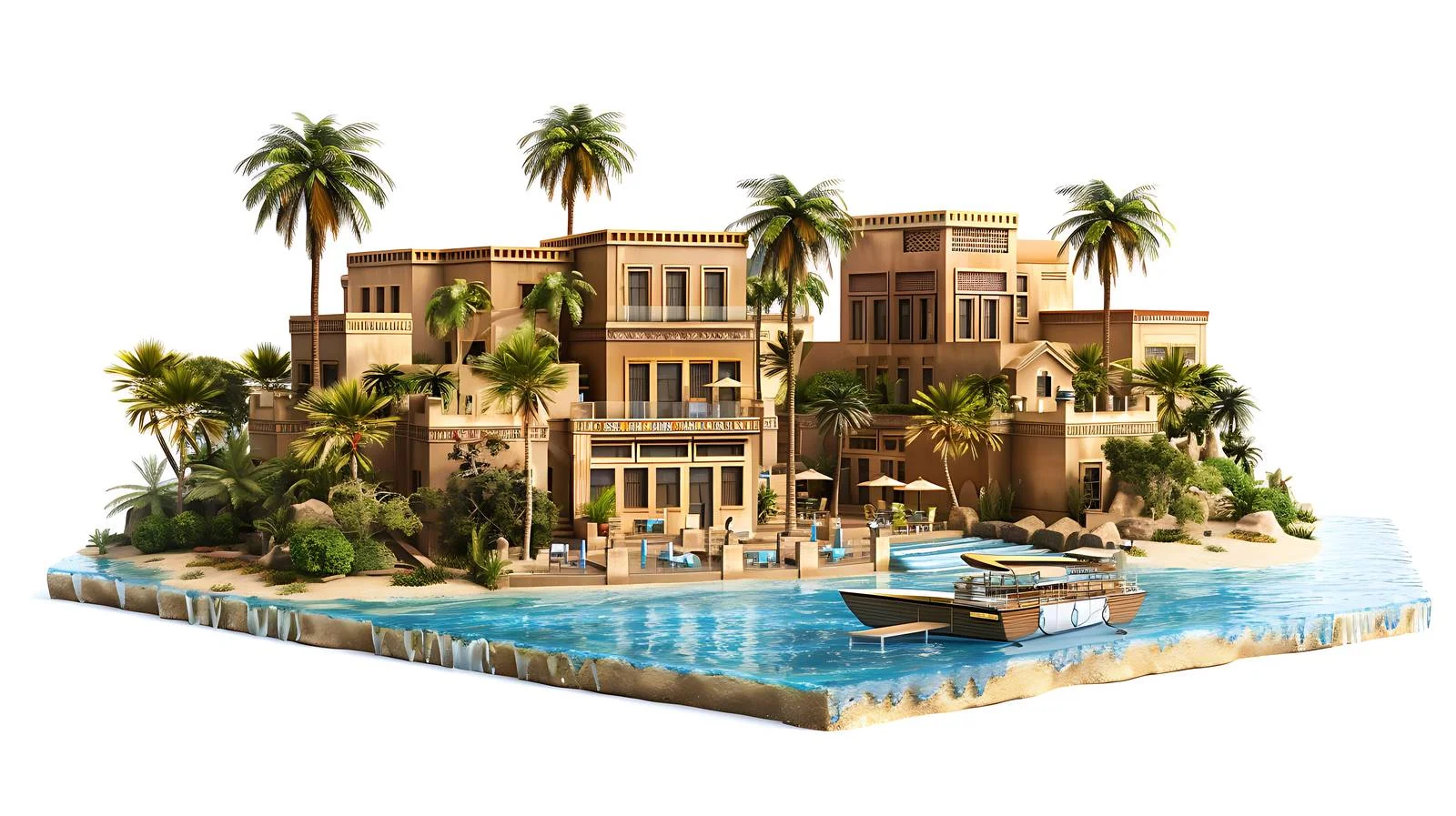 Luxury Egyptian Hotel Building Resort View — free download from Dotvec