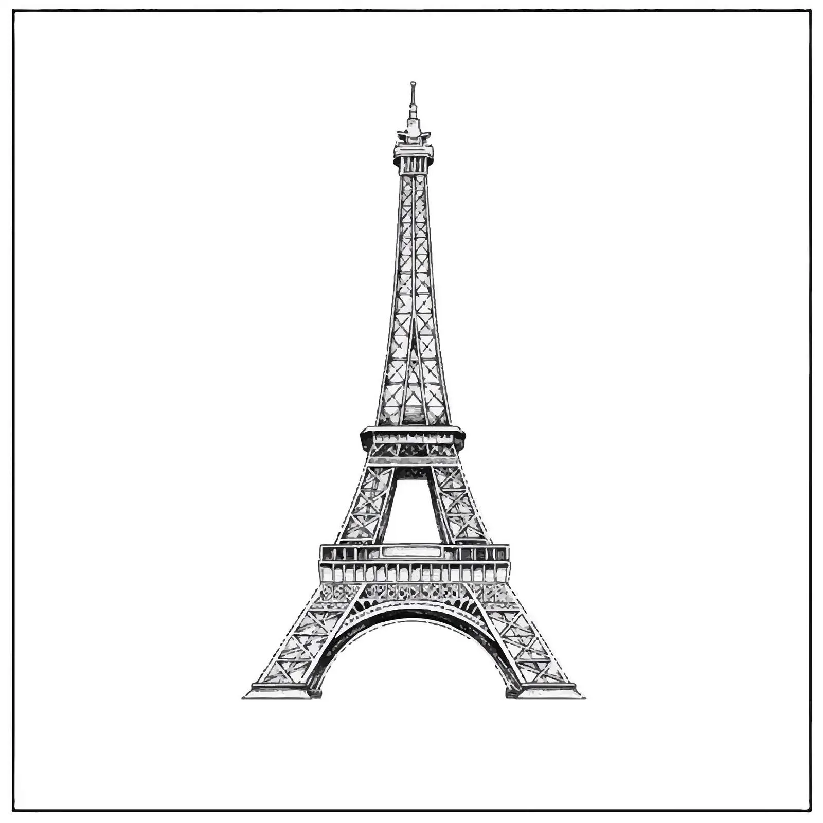Black and White Eifel Tower Vector — free download from Dotvec