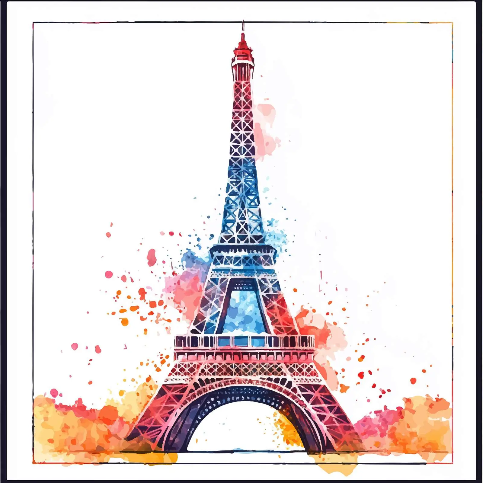 Watercolor Eiffel Tower Illustration — free download from Dotvec