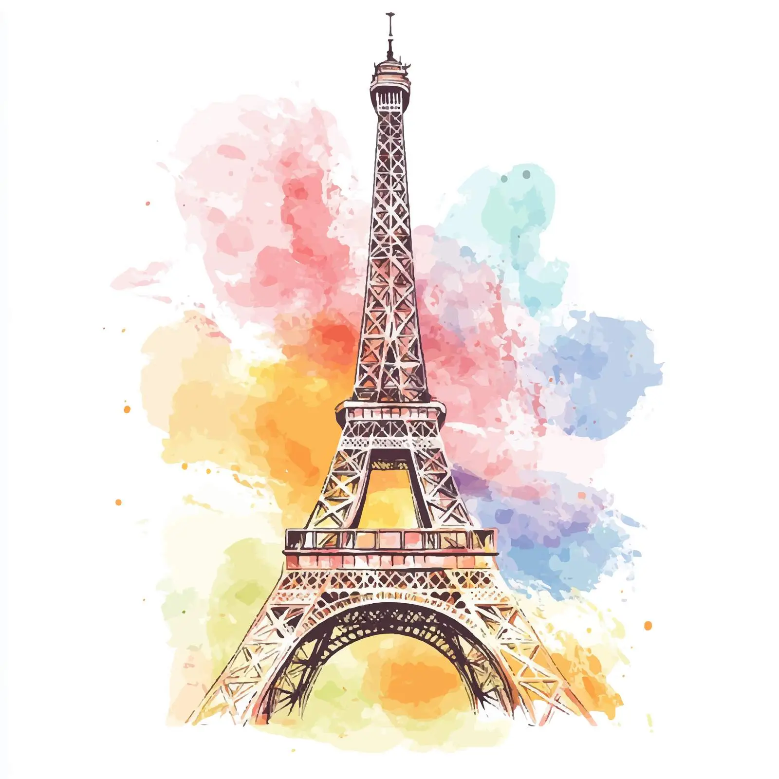 Eiffel Tower Watercolor Illustration — free download from Dotvec