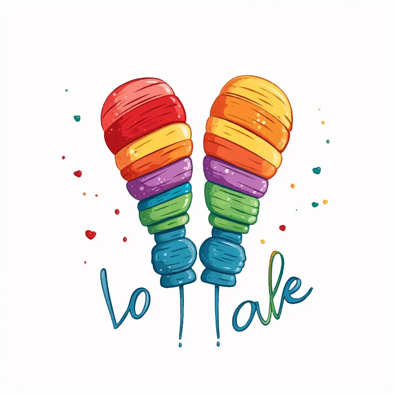 Rainbow Color Elastic Band Mittens - Minimalist Design – free inclusive design image from Dotvec