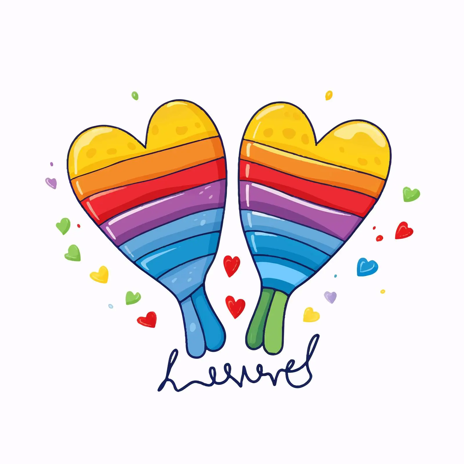 Rainbow Colored Elastic Band Mittens for All – free outdoor wear image from Dotvec