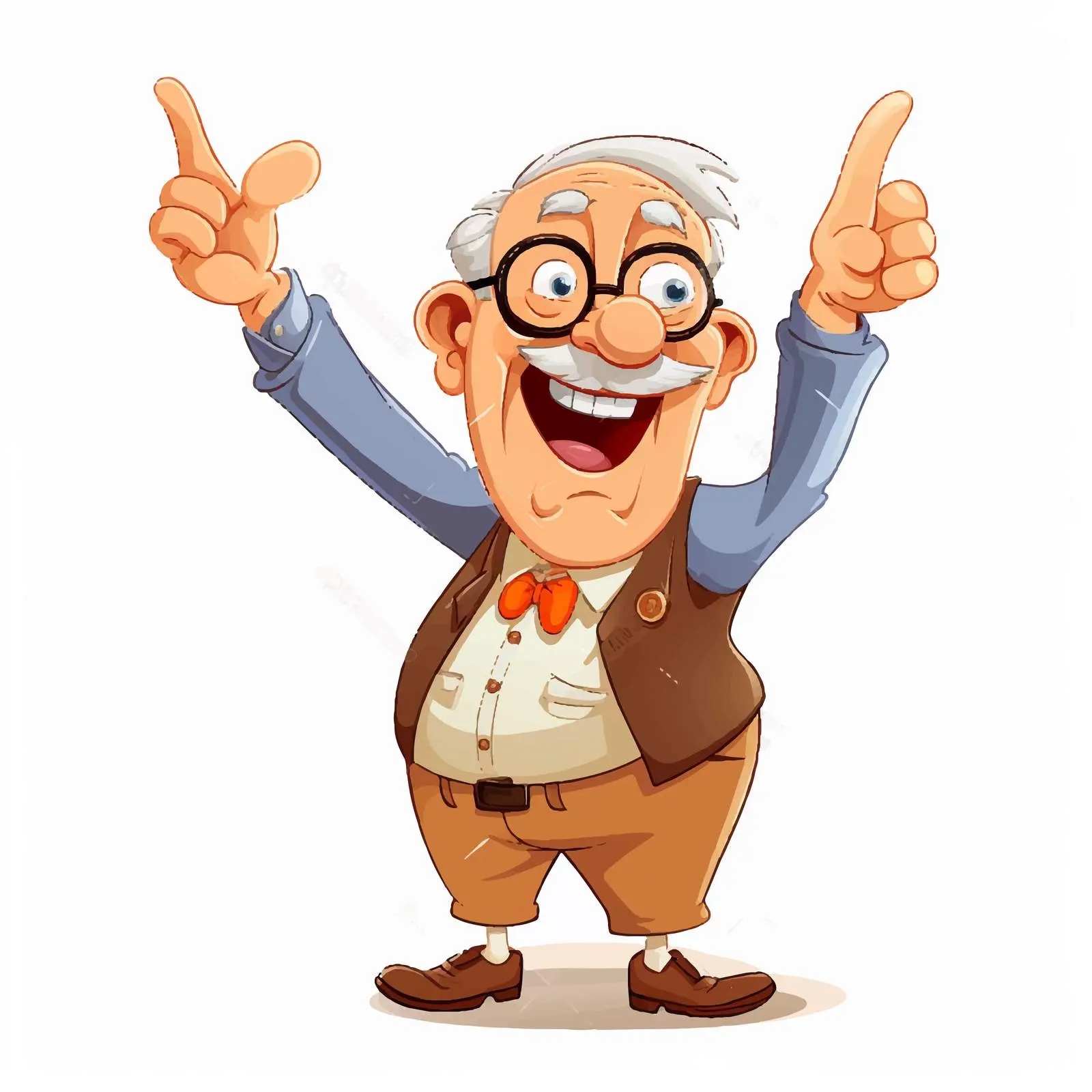 Enthusiastic Elderly Cartoon Character Vector — free download from Dotvec