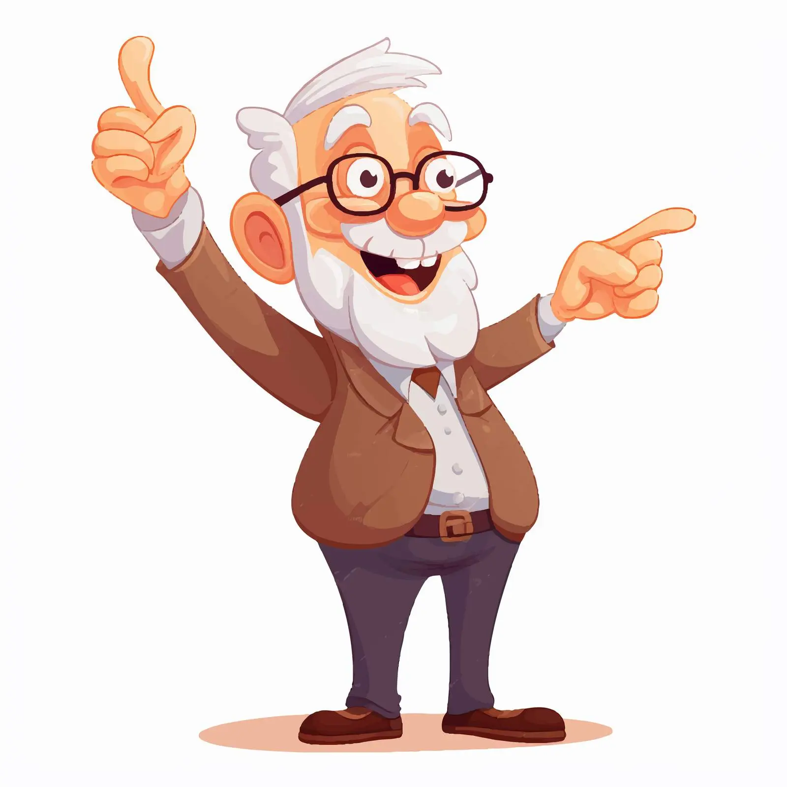 Enthusiastic Elderly Cartoon Character Vector — free download from Dotvec