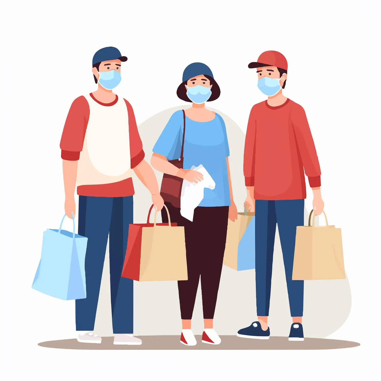 Elderly Couple with Groceries in Face Masks — free download from Dotvec