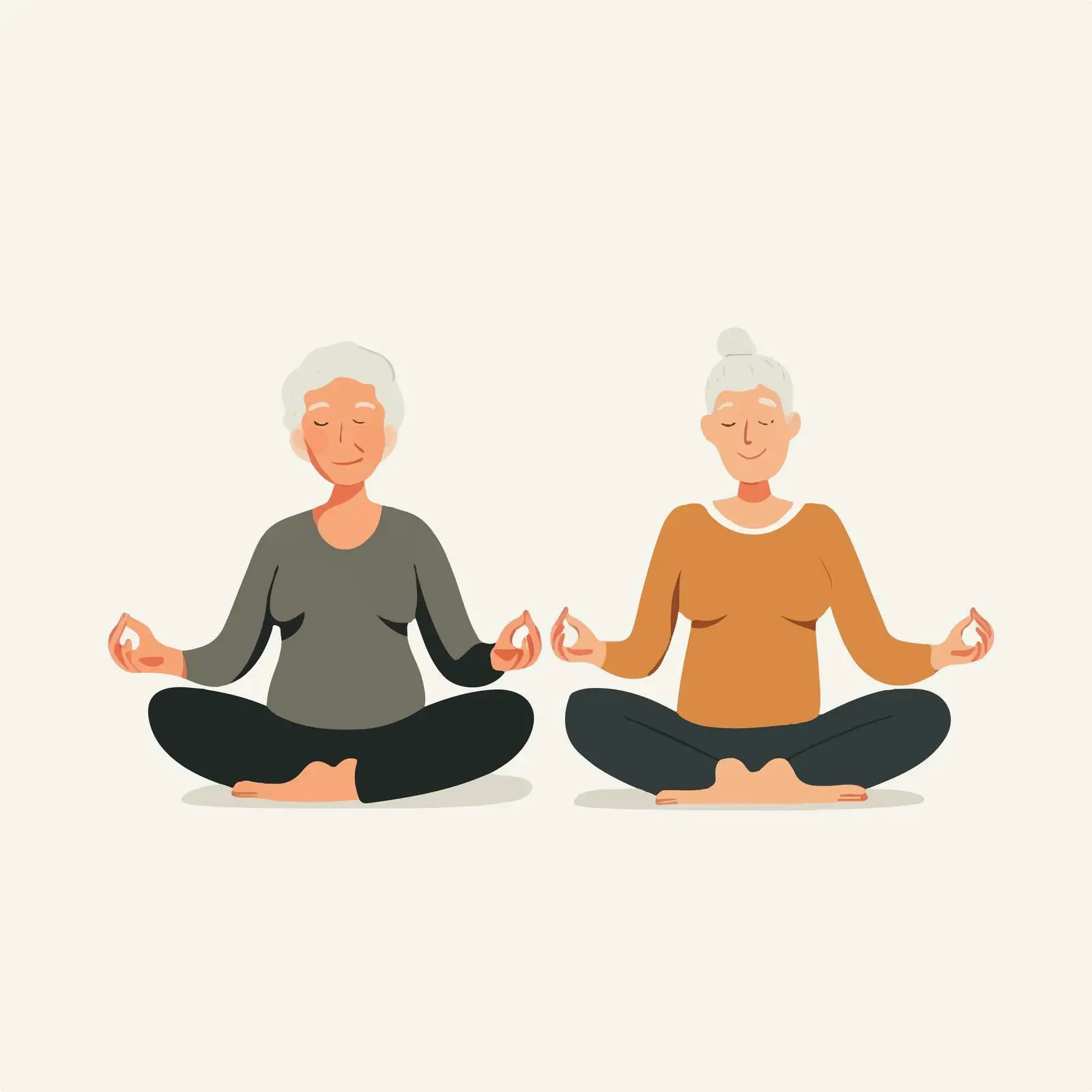 Elderly Couple Yoga Illustration — free download from Dotvec