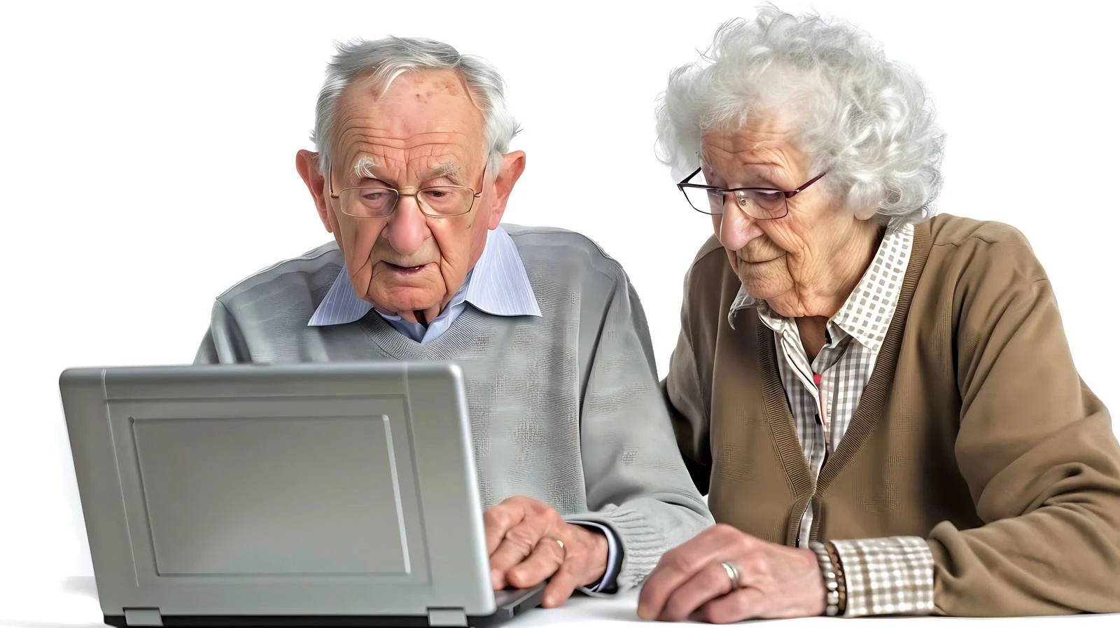 Elderly Couple Using Laptop at Home — free download from Dotvec