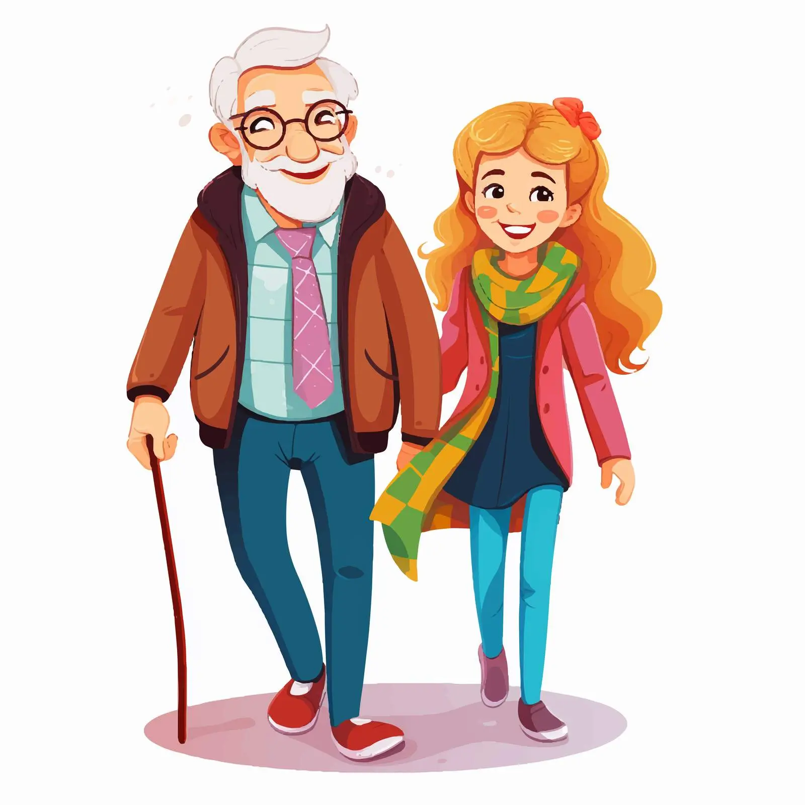 Elderly Man and Young Girl Together — free download from Dotvec