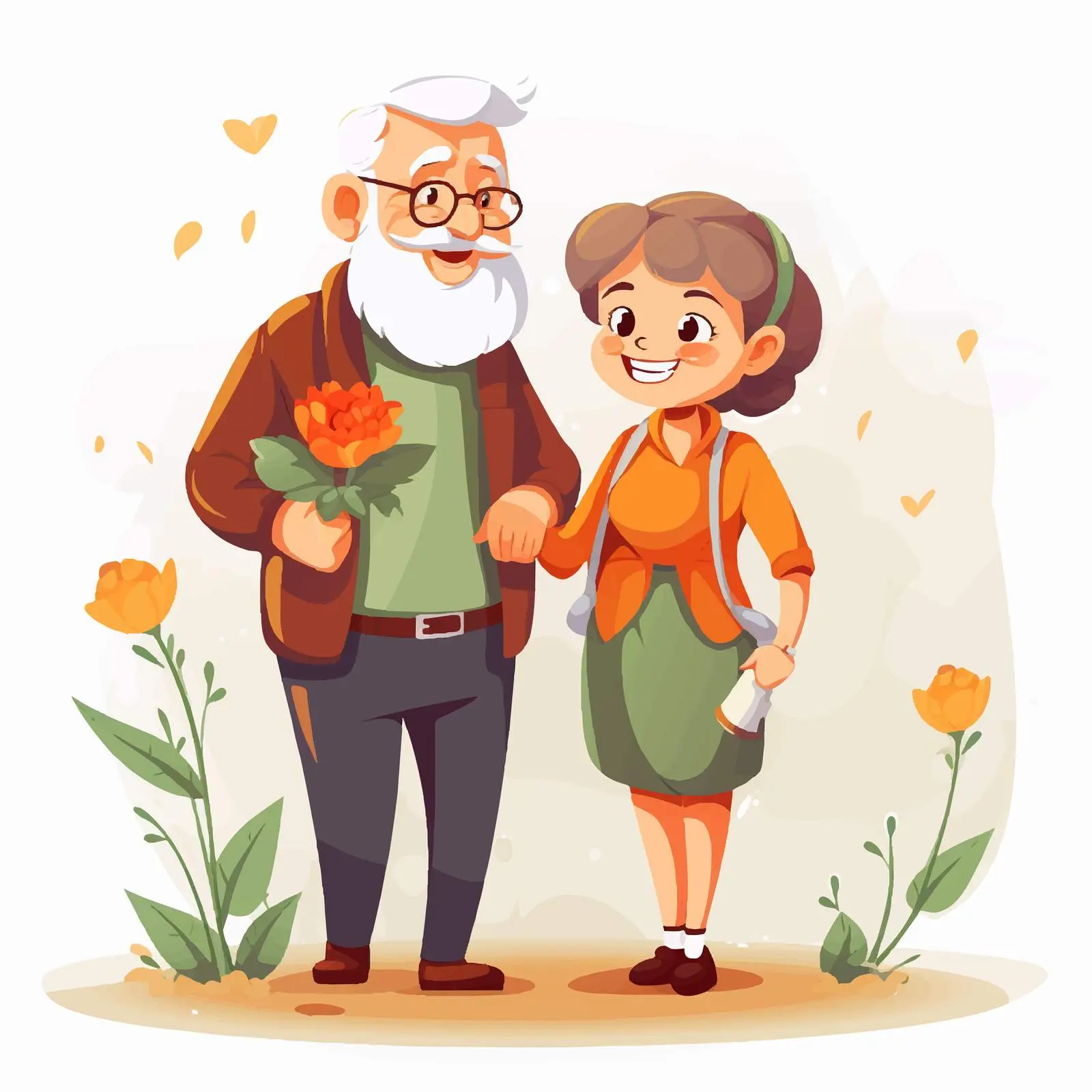 Elderly Man and Young Girl Bonding Together — free download from Dotvec