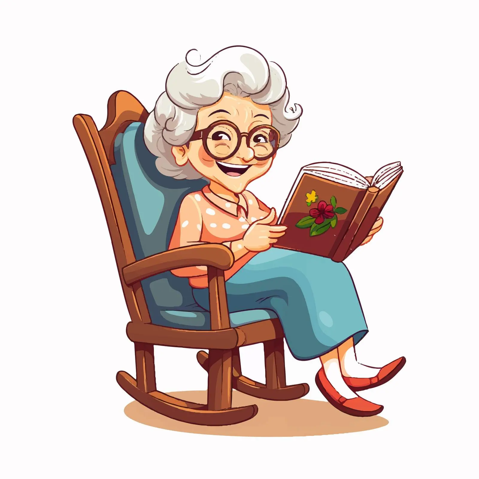 Elderly Woman Reading in Rocking Chair — free download from Dotvec