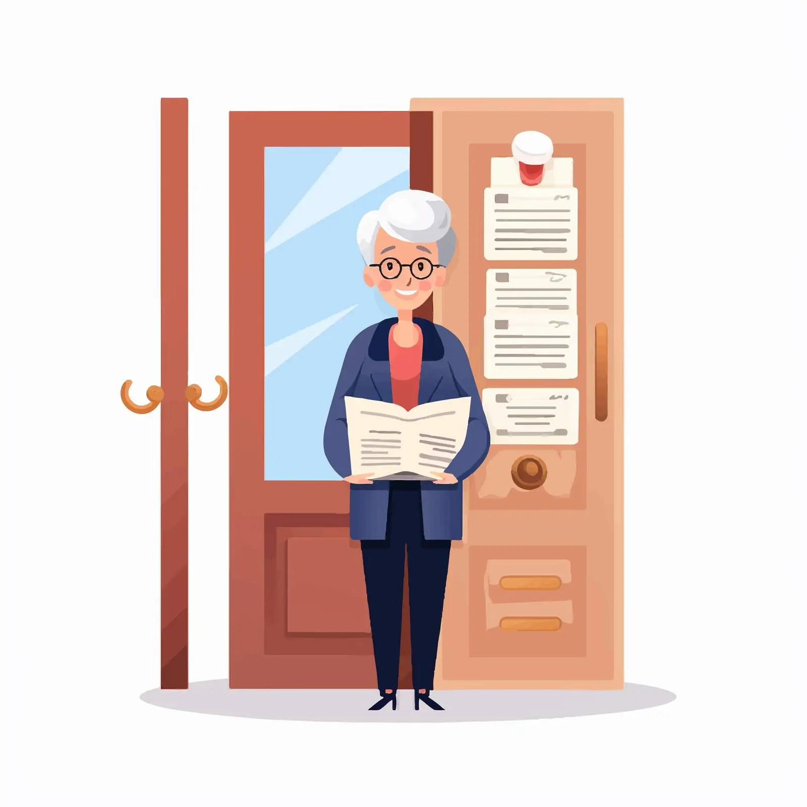 Elderly Woman with Rejected CV Illustration — free download from Dotvec
