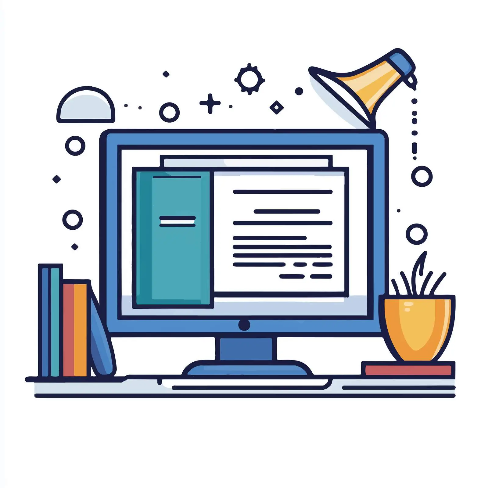 E-Learning Online Education Vector Graphic — free download from Dotvec